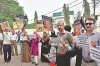 کالعدم جماعتوں کو الیکشن لڑنے کی اجازت کے خلاف سول سوسائٹی کی جانب سے الیکشن کمیشن دفتر کے سامنے احتجاج