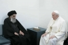 نجف اشرف میں عیسائی رہنما پوپ فرانسیس کی آیت اللہ سیستانی سے ملاقات +تصاویر